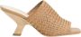 Twinset Geweven leren sleehak sandalen beige - Thumbnail 1