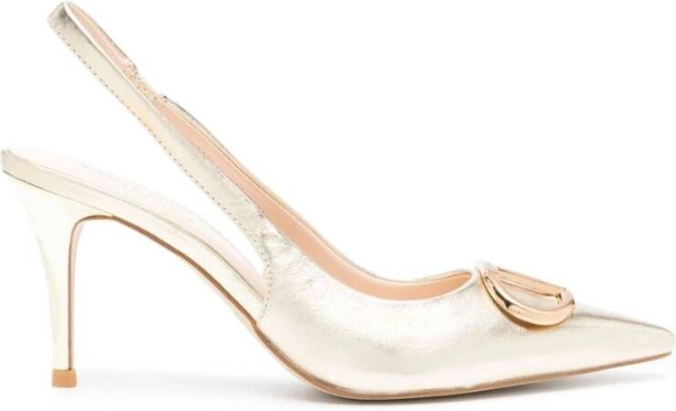 Twinset Gouden slingback platte schoenen Beige Dames