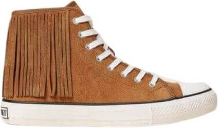 Twinset Leren Fringe Sneakers 39 Brown Dames