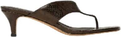 Twinset Leren muiltjes sandalen met python