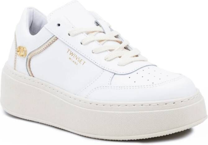 Twinset Leren Oval T Sneakers White Dames