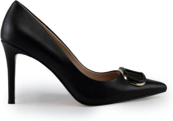 Twinset Leren pumps met ovaal T-logo