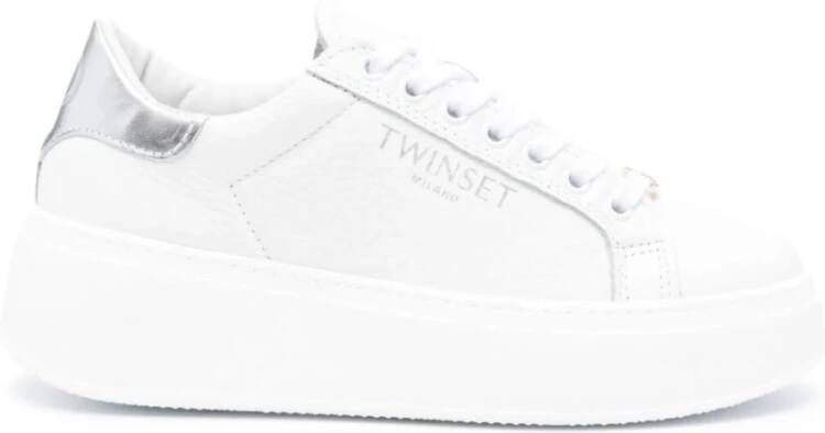 Twinset Optisch Wit Zilveren Sneakers White Dames