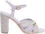 Twinset Paarse Raffia Hoge Hak Sandalen - Thumbnail 1