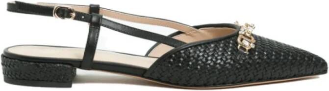 Twinset Raffia Sandaal met Kristaldecoratie