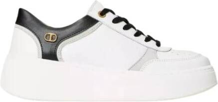 Twinset Sneakers Platform in leer Art. 232Tcp090 White Dames