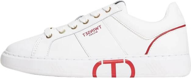 Twinset Essentiële en vrouwelijke sneakers met Oval T-logo White Dames