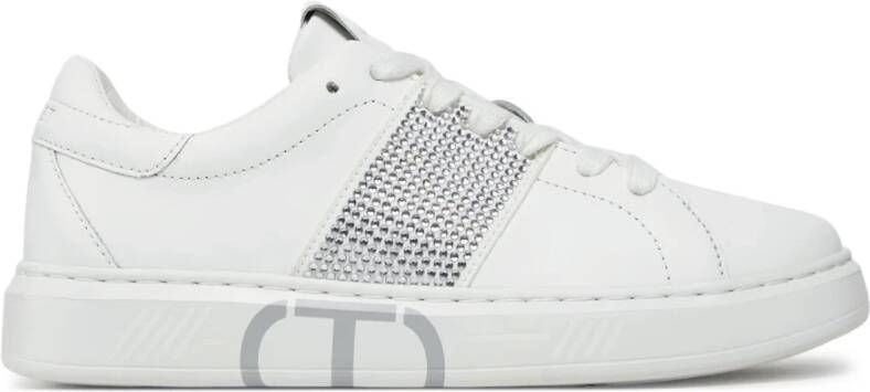 Twinset Strass en Oval T Sneakers White Heren