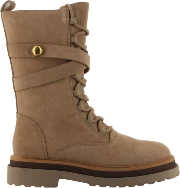 Twinset Suede Leren Veterlaars