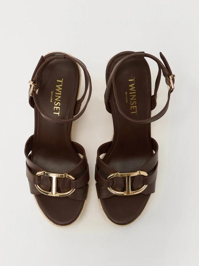 Twinset Bruine Zomer Sandalen voor Vrouwen