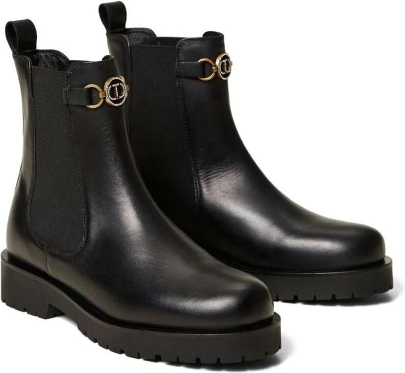Twinset Elegante Zwarte Chelsea Booties