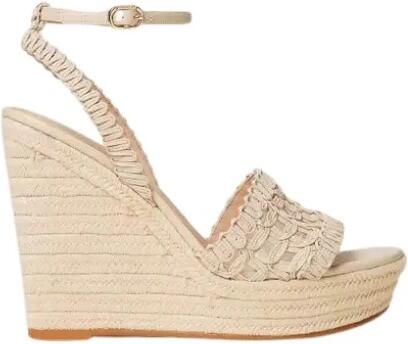 Twinset Geborduurde Sleehak Sandalen