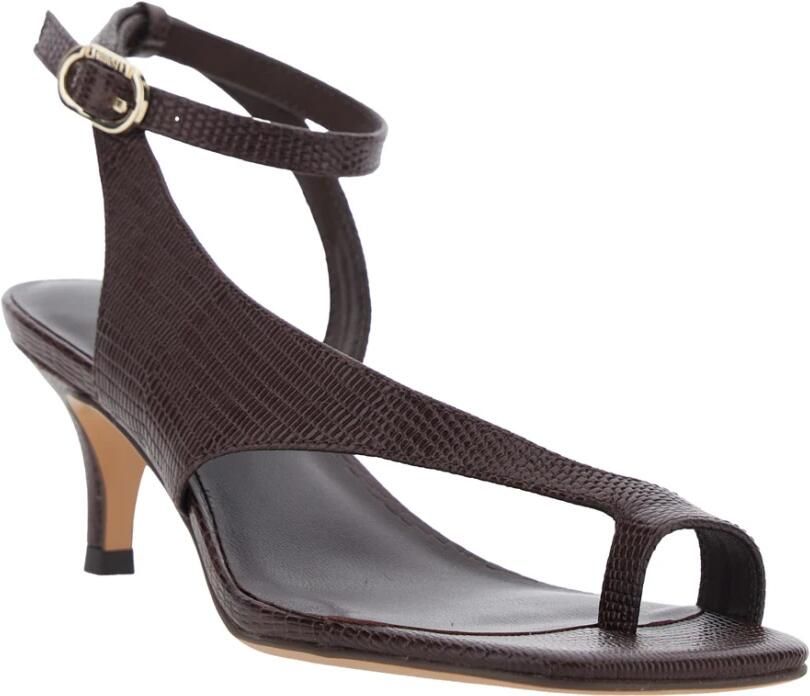 Twinset Leren teenslippers met hak