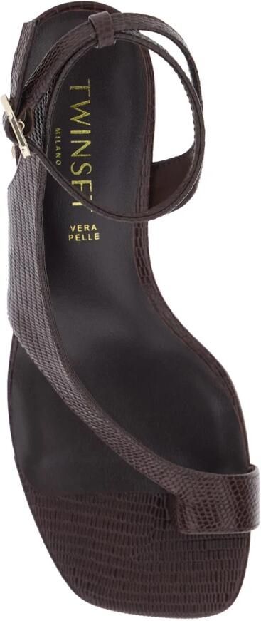 Twinset Leren teenslippers met hak - Foto 2