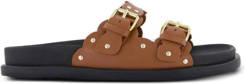 Twinset Logo Leren Sandalen