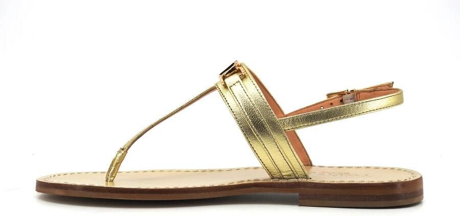 Twinset Gouden Sandaal met Metalen Logoband
