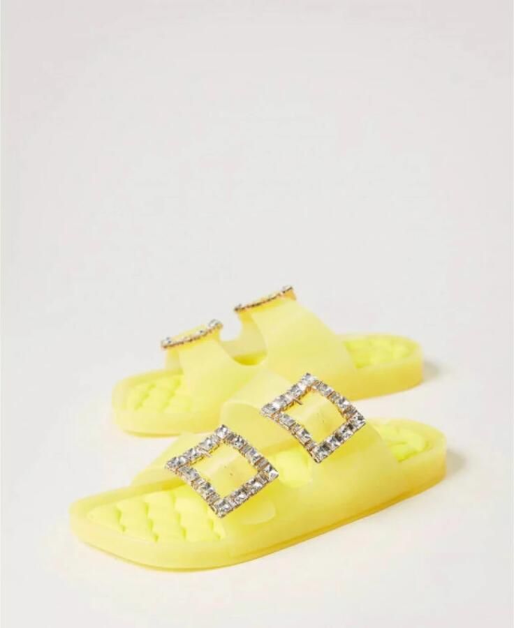 TWINSET U&B Twinset Milano Sandalen met strassgesp 10305 limelight - Foto 3