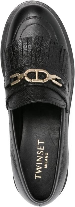 Twinset Zwarte Zijde & Nylon Platte Schoenen