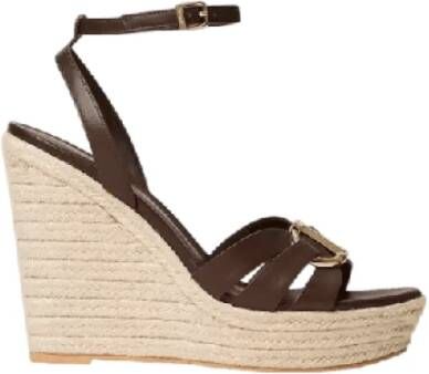 Twinset Wig Sandalen in Koord en Leer