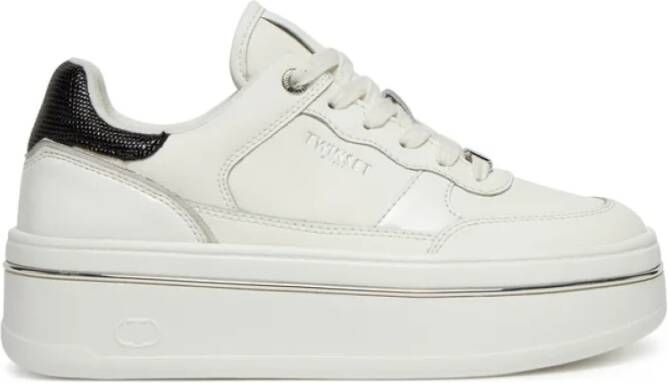Twinset Witte Leren Sneakers