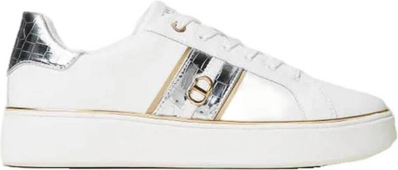 Twinset Witte leren sneakers voor vrouwen