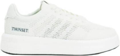 Twinset Witte Sneakers met Hoge Rubberen Zool