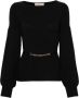 Twinset Zwarte Gebreide Boothals Ballonmouw Sweaters - Thumbnail 1