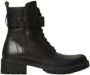 Twinset Zwarte Leren Veterlaarzen - Thumbnail 1