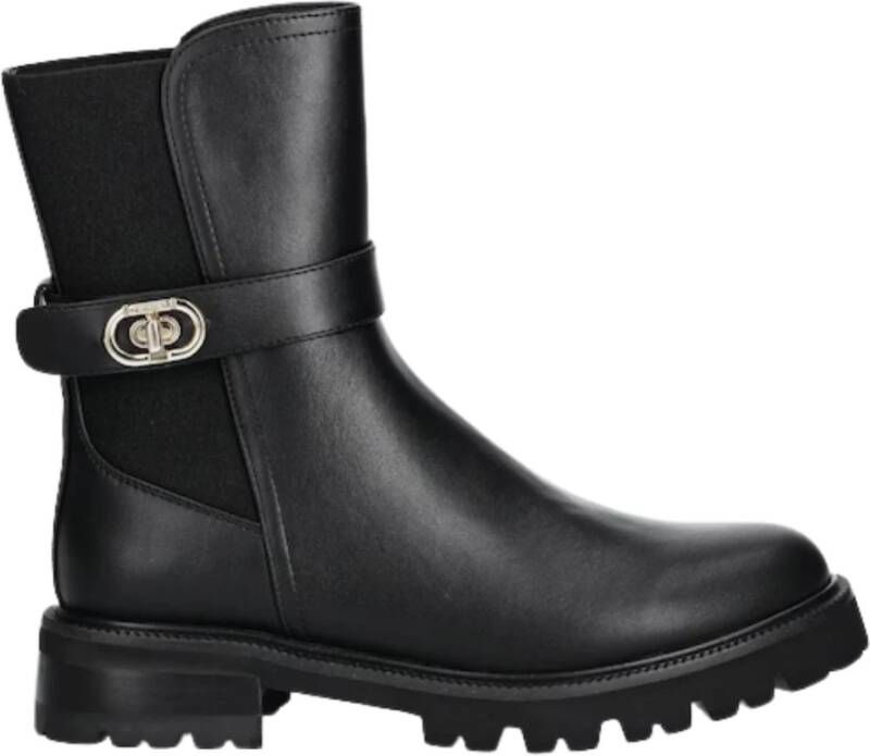 Twinset Zwarte platte schoenen Slip-On stijl