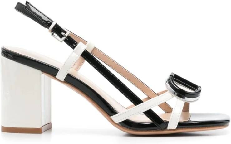 Twinset Zwarte Slingback Sandalen met Middelhoge Hak