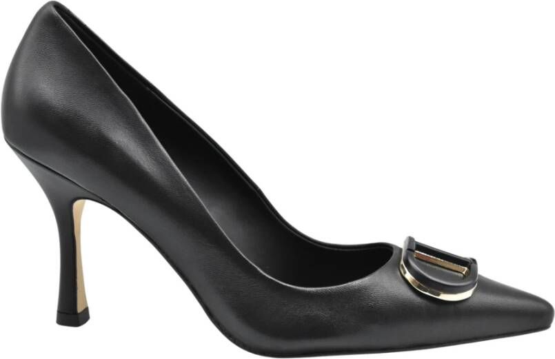 Twinset Zwarte Veterschoenen Elegante Stijl Black Dames