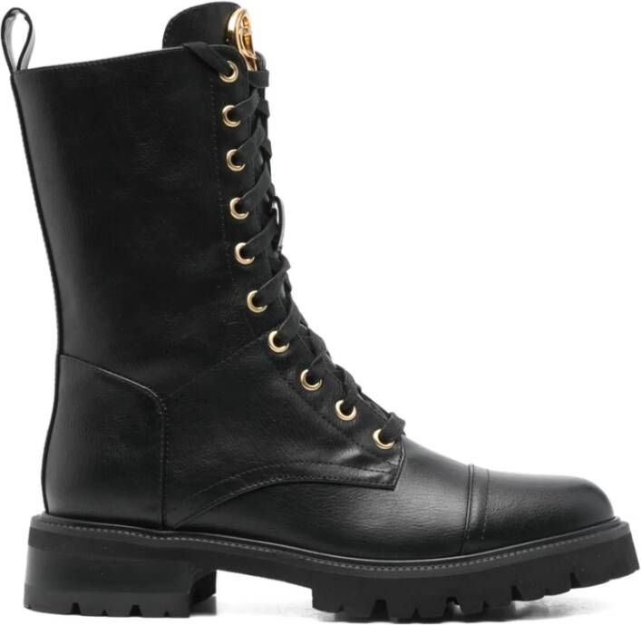 Twinset Zwarte Veterschoenen met Blokhak
