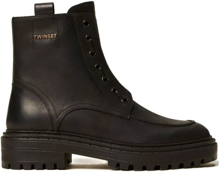 Twinset Zwarte Zijde & Nylon Laarzen