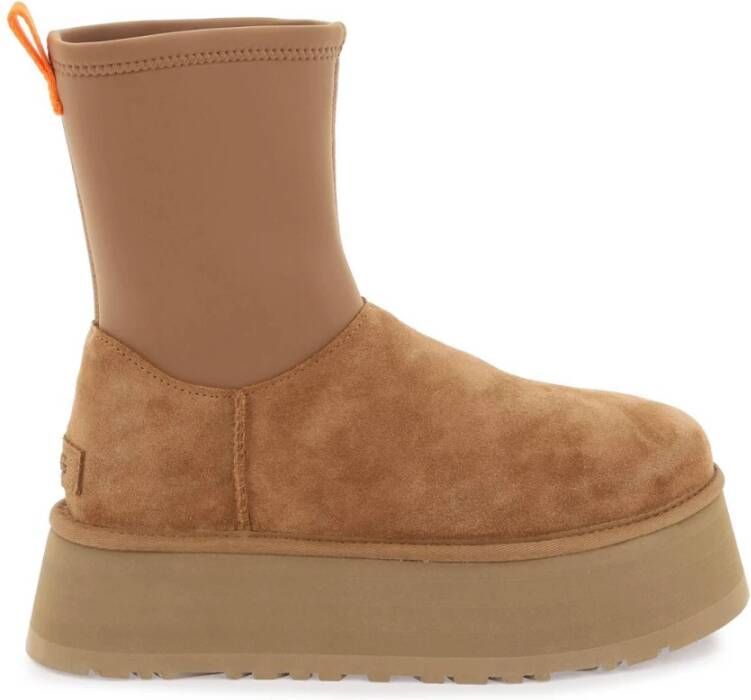 Ugg Bruine Suède Laarzen met Functionele Ritsen Bruin Dames