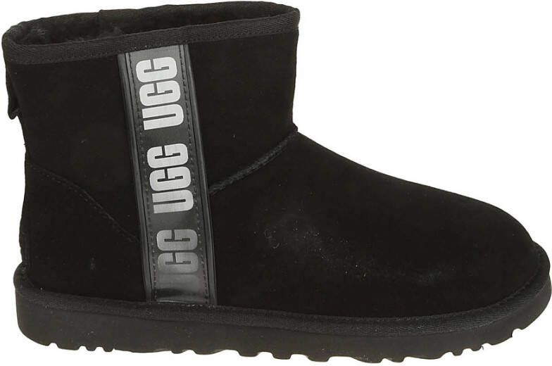 Ugg Dames Classic Mini Side Logo II Boots Zwart