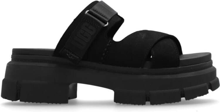 Ugg Zwarte Suède Slide Sandaal Black Dames