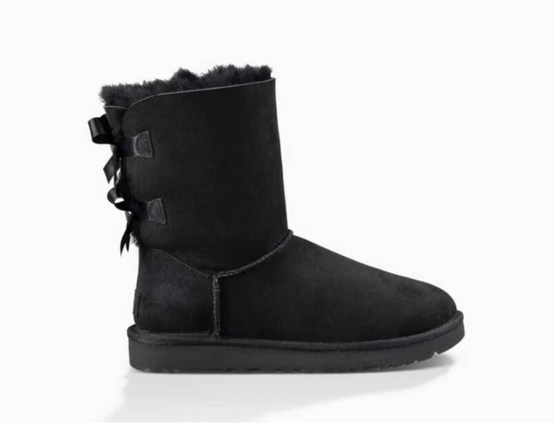 Ugg Dameslaarzen van omgekeerd schapenleer en suède voor herfst winter Black Dames - Foto 5