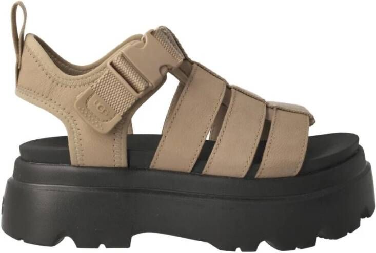 UGG Beige Cora Plateau Sandalen voor vrouwen