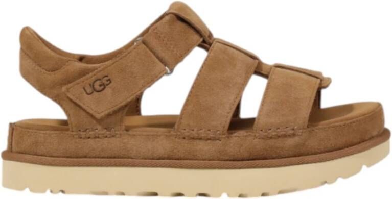 UGG Dames W Goldenstar Strap Maat: 41 Materiaal: Suède Kleur: Cognac