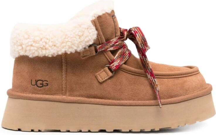 UGG Vachtlaarzen Dames W Funkarra Cabin Cuff Maat: 43 Materiaal: Suède Kleur: Cognac - Foto 7