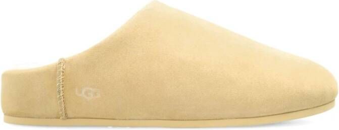 UGG Beige Suède Leren Platte Sandalen