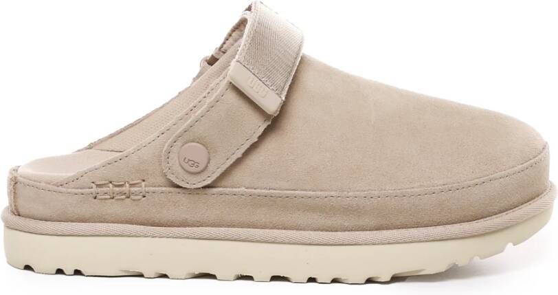 Ugg Beige Suède Sandalen Slip-On Band Sluiting Beige Dames