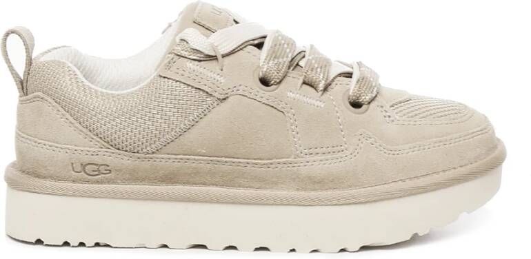 Ugg Casual Comfort Sneaker met Velours en Canvas Mesh Beige Dames