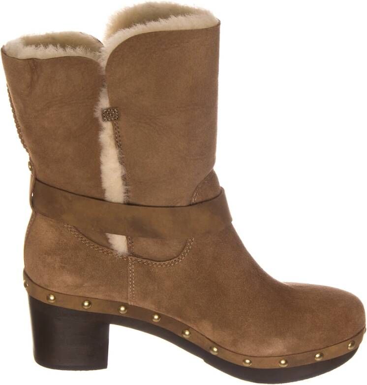 Ugg Bruine suède dameslaarzen met verstelbare bandjes en decoratieve studs Bruin Dames