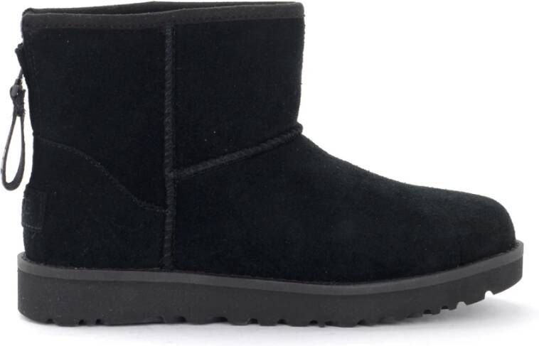 UGG Vachtlaarzen Dames W Classic Mini Logo Zip Maat: 36 Materiaal: Suède Kleur: Zwart - Foto 2