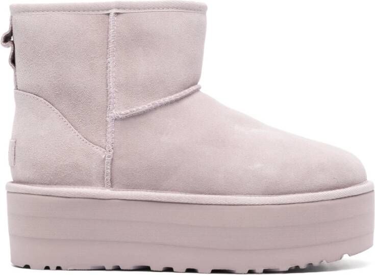 Ugg Velours Plateau laarzen met Elegante Details Pink Dames