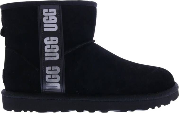 Ugg Klassieke Mini Side Logo Enkellaarzen Black Dames