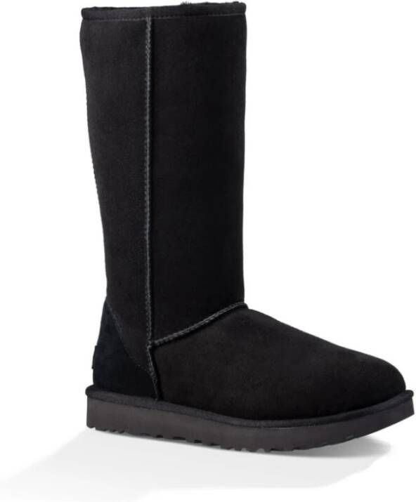 Ugg Enkelboot van schapenvacht met overlock-stiksels Black Dames