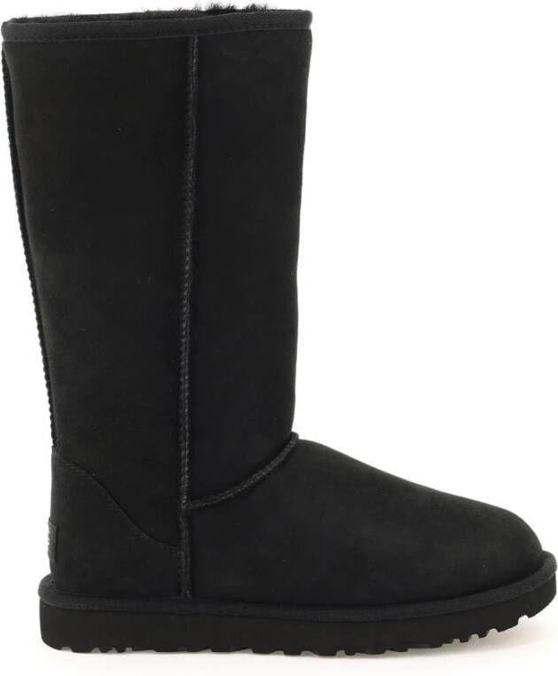 Ugg Enkelboot van schapenvacht met overlock-stiksels Black Dames