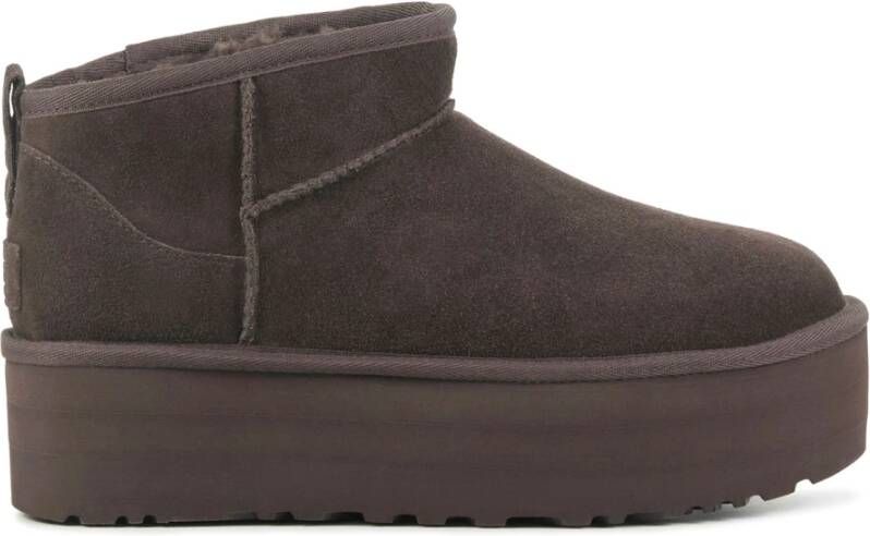 UGG Vachtlaarzen Dames W Classic Ultra Mini Platform Maat: 41 Materiaal: Suède Kleur: Bruin